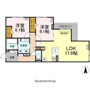 シャンドフルール【3階】の間取り