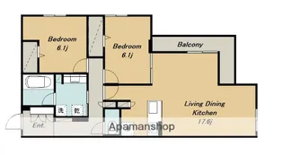 シャンドフルール【3階】の間取り