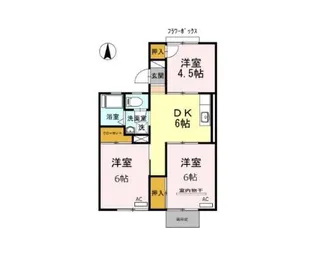 ホワイトコーポアサイ3【1階】の間取り