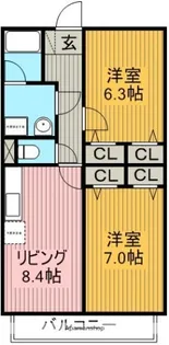 コーポ多津.【2階】の間取り