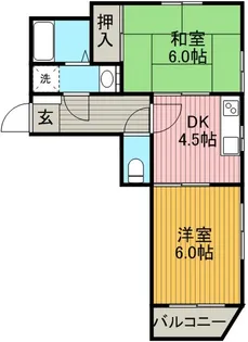 ラウムズ虹ヶ丘【2階】の間取り