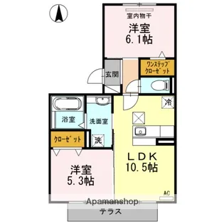 プルメリア(社台).【1階】の間取り