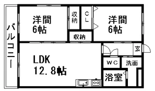 メイプル【2階】の間取り