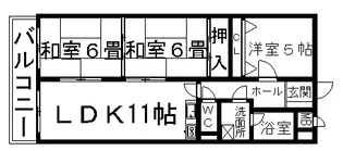 ベルハイツ司【1階】の間取り
