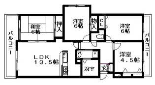 ヴァンヴェール長久手【3階】の間取り