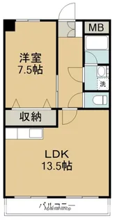 1LDKの間取り画像