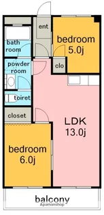ハイツやしろ【2階】の間取り