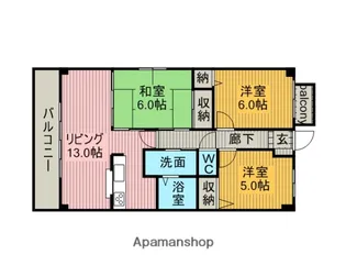 社ヶ丘ヒルズ【3階】の間取り