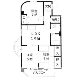 イオス名東【3階】の間取り