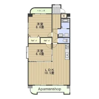 ハイムビーオールⅡ【5階】の間取り