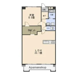 1LDKの間取り画像