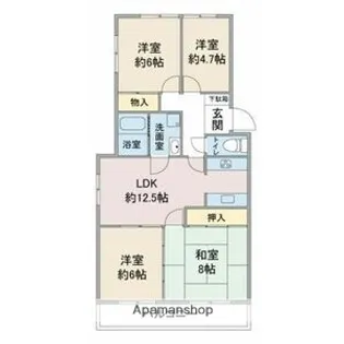 レスカール社台【3階】の間取り