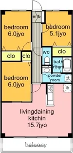 The West Oak【3階】の間取り