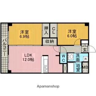 ラトゥール一社【4階】の間取り