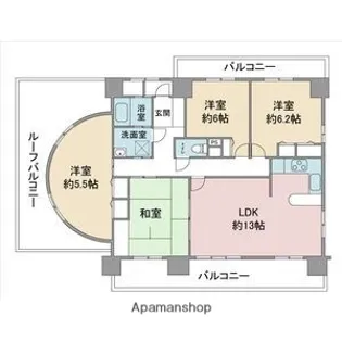 ヴァンヴェール長久手【3階】の間取り
