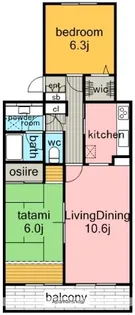 パークノヴァ社が丘【3階】の間取り