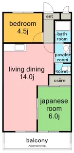 2LDKの間取り画像