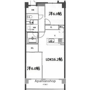 ラフェリオ亀の井【2階】の間取り