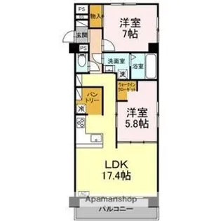 ベルコート松井【4階】の間取り