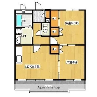 サンフラワーハイツB【1階】の間取り