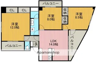 ラプリーレ上社【2階】の間取り