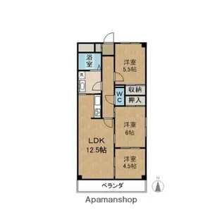 サンコートやしろが丘【6階】の間取り