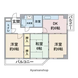 第2ブルーサンテ横地【2階】の間取り