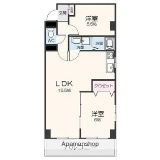サンハイツ松井【2階】の間取り