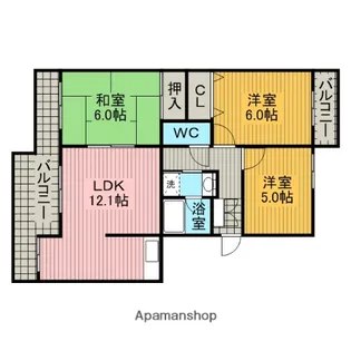 KAMENOI HOUSE【2階】の間取り