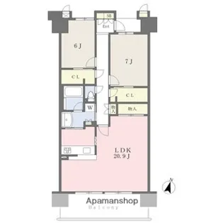 セントアース【14階】の間取り