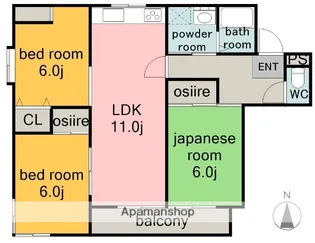 シャトーエミール【3階】の間取り