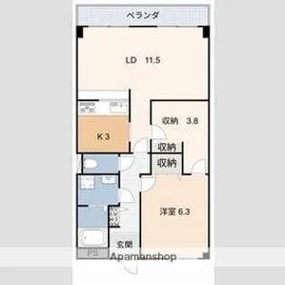 グリーンヒルズ白山【5階】の間取り