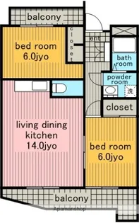 プレザント杁ヶ池【2階】の間取り