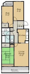 パークノヴァ藤森【3階】の間取り