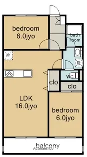 ロイヤルマンション丁田【5階】の間取り