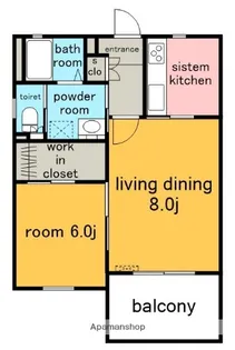 1LDKの間取り画像