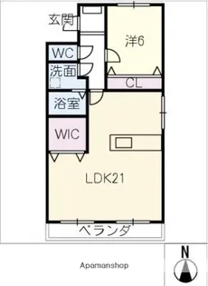 キャッスル東栄A【4階】の間取り