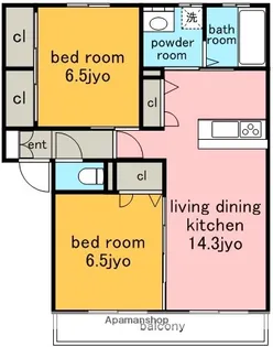 パークヒル長久手【1階】の間取り