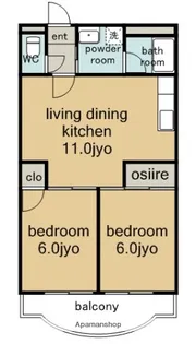 レヂデンス社台【2階】の間取り