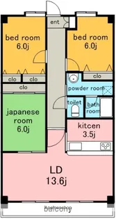 リーフマンショングランディア【4階】の間取り