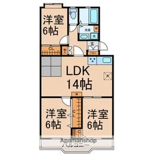 一社デューゼ【1階】の間取り