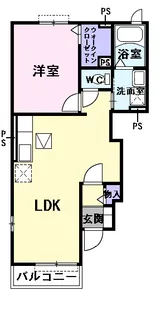 サンスクエアB【1階】の間取り