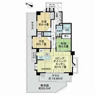 藤和東山公園ホームズ【0101号室】の間取り