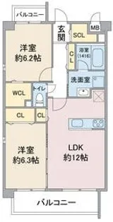 ブルーポアール【4階】の間取り