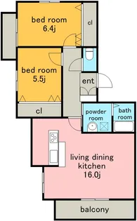 ウィステリア社が丘【2階】の間取り
