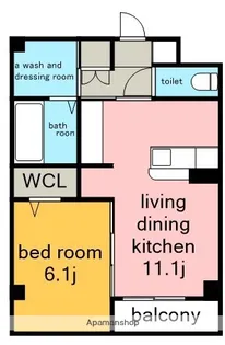 1LDKの間取り画像