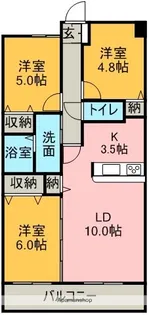ベルメゾン花筐【3階】の間取り