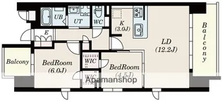 S−RESIDENCE茶屋ヶ坂イースト【12階】の間取り