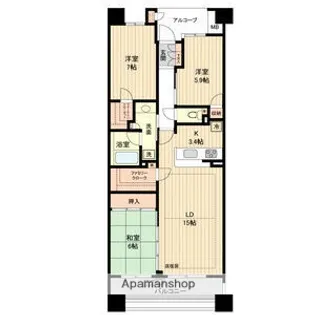 パークシティ星ヶ丘ガーデンコート【5階】の間取り