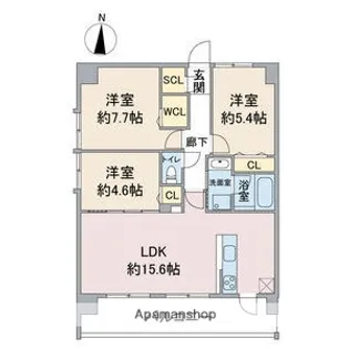 SOCIA ISSHA【4階】の間取り